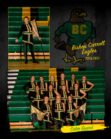 Band Color Guard posed and banners